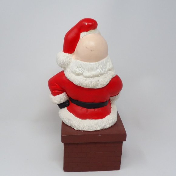 Vintage Hobbyist Ceramic Santa on Chimney 12" H x 5 1/2" W x 4 3/4" D - Picture 5 of 10